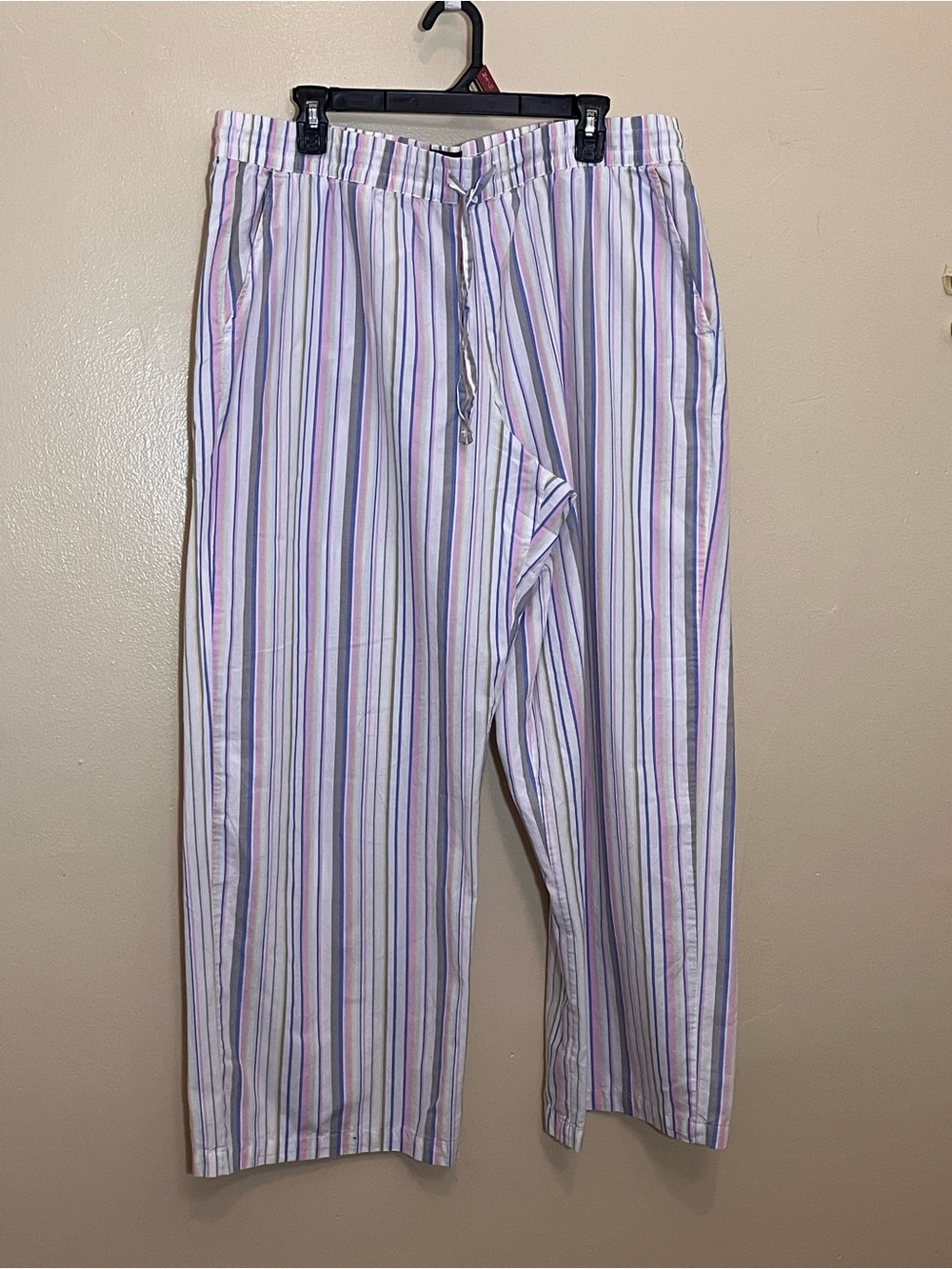 GAP women White Dress Pants with Purple & Blue Stripes